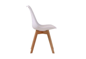 LPD Louvre Black, Grey, White & Yellow Plastic & Beech Cushioned Dining Chair (6074488815790)