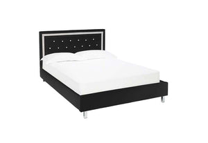 LPD Furniture Crystalle Black & Grey Faux Leather Bed Single Double King Size (6164060537006)