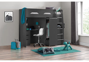 Julian Bowen Pegasus White & Anthracite High Sleeper (5639591166118)