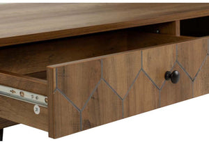 Seconique Ottawa Medium Oak Effect with Black 1 Drawer Coffee Table (5754537476262)