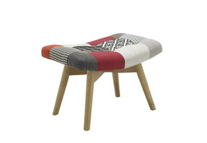 Birlea Sloane Patched Multicolour Polyester Upholstered Fabric Stool (5596128673958)