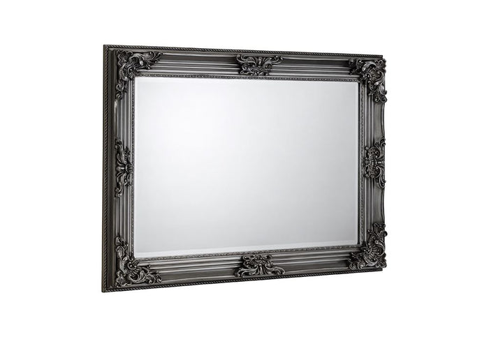 Julian Bowen Rococo Pewter Rectangular Wall Mirror