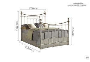 Birlea Bronte Black and Cream Metal Bed Frame 4FT6 Double and 5FT King Size (5597354623142)