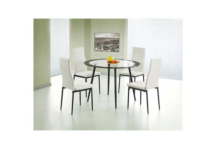 OSD Dublin White PU and Black Frame Dining Chair (Set of 4)