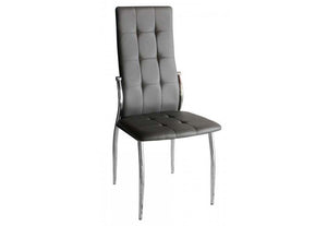 Heartlands Oyster Black Grey & White with Chrome PU Dining Chairs (7486002593966)