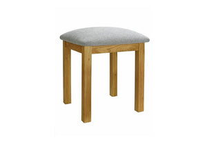 Birlea Woburn Oak Veneer Solid Oak Dressing Table Stool (5596214722726)