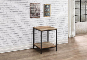 Birlea Urban Rustic Wood Effect with Black Metal Frame Lamp Table (5596196733094)
