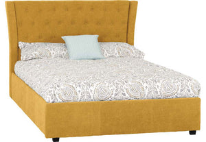 Seconique Camden Blue Grey Mustard Upholstered Fabric Bed 4FT6 Double - 135cm (5669304500390)