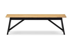 Julian Bowen Hockley Black and Oak Rectangular Bench (5805885587622)