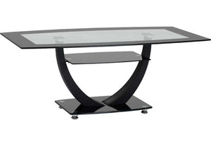 Seconique Hanley Clear Glass/Black Border/Black Glass/Black Coffee Table (5747177128102)