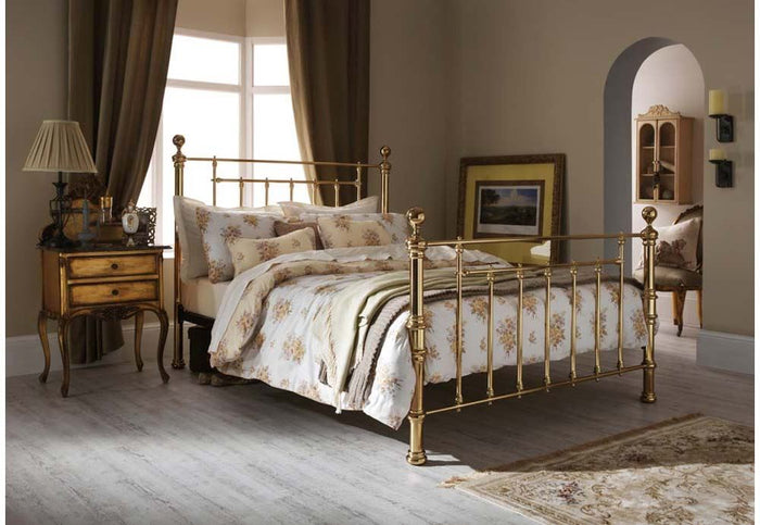 Serene Benjamin Brass Nickel Metal Bed Frame 4FT Small Double