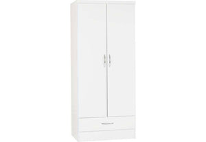 Seconique Nevada Grey, Oyster, Sonoma Oak and White 2 Door 1 Drawer Wardrobe (5762520842406)