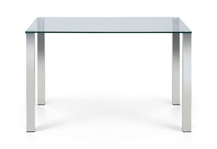 Julian Bowen Enzo Chrome & Glass Compact Dining Table