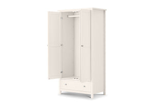 Julian Bowen Maine Dove Grey Pure White 2 Door 1 Drw and 3 Door 2 Drw Wardrobe (6600339685550)