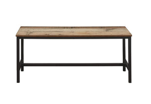 Birlea Urban Rustic Wood Effect with Black Metal Frame Dining Table & Bench Set (5596113698982)