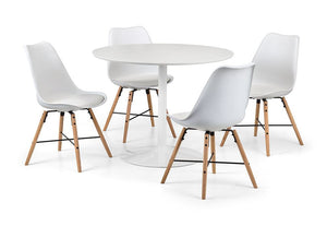 Julian Bowen Blanco Oak & White and Pure White Round Pedestal Table (6570241458350)