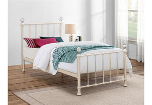 Birlea Jessica Cream Steel Metal Bed Frame 3FT Single - 90cm (5597449978022)