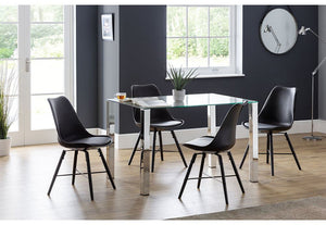 Julian Bowen Enzo Chrome & Glass Compact Dining Table (5805878968486)