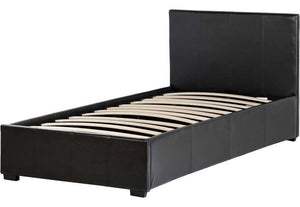 Seconique Waverley Black Faux Upholstered Fabric Bed 3FT Single 4FT6 Double (6328399331502)