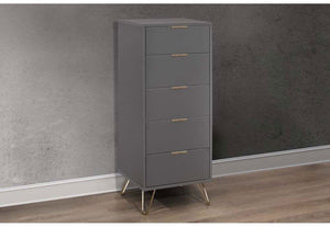 Birlea Arlo Matt Grey with Gold Hair Pin Leg Chest 4 Drawer,5 Drawer & 6 Drawer (5786113015974)