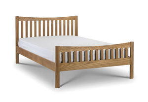 Julian Bowen Bergamo Low Sheen Lacquer Solid Oak Wooden Bed 4FT6 Double 5FT King (5641521627302)