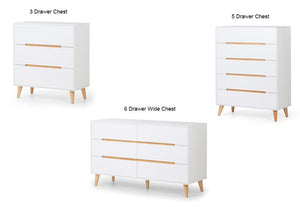 Julian Bowen Alicia Scandinavian Modern Retro 3 Drawer 5 Drawer 6 Drw Wide Chest (5641808937126)