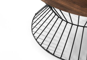 Julian Bowen Jersey Walnut and Oak with Black Metal Base Coffee Table (6542893351086)