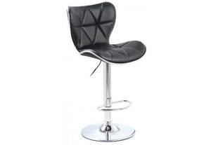 Heartlands Harlow PU Chrome and Black Bar Stool (7484180988078)