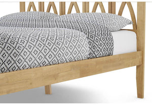 Serene Autumn Honey Oak Opal White Hevea Wooden Bed 3FT 4FT Double 5FT 6FT (6675386826926)