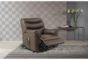 Birlea Regency Black, Brown and Wheat Faux Leather Manual Rise and Recline Chair (5600690307238)