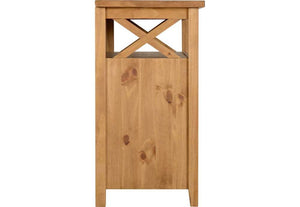 Seconique Salvador Distressed Waxed Pine Tile Top 3 Door Sideboard (5759370330278)