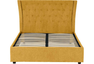 Seconique Camden Blue Grey Mustard Upholstered Fabric Bed 4FT6 Double - 135cm (5669304500390)