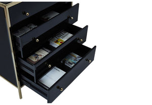 Birlea Fenwick Black Mirror Glass 4 Drawer,6 Drawer and Merchant Chest of Drawer (5600445005990)