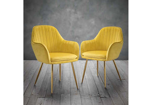 LPD Lara Vintage Pink, Forest Green, Blue,Ochre Yellow w/ Gold Legs Dining Chair (6074487308462)