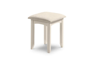 Julian Bowen Cameo Stone White faux suede seat Dressing Table Stool (5801738731686)