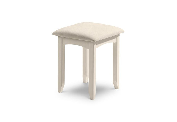 Julian Bowen Cameo Stone White faux suede seat Dressing Table Stool