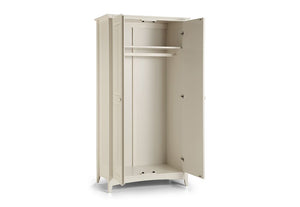 Julian Bowen Cameo Stone White Solid Pine 2 Door 3 Door Wardrobe (6570242572462)