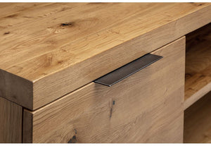Julian Bowen Brooklyn Soild Oak 2 Cupboard 2 Shelf TV Unit (5801724313766)