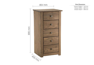 Birlea Santiago Solid Pine 2 Over 2 Chest,4 Drawer, 5 Drawer and 6 Drawer Chets (5600476463270)
