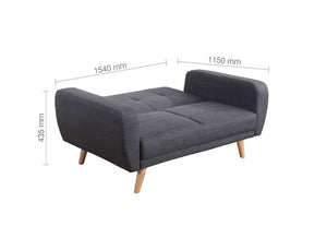 Birlea Farrow Grey Large and Medium Upholstered Fabric Sofa Bed (5600666812582)