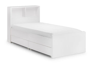 Julian Bowen Manhattan White Wooden Bookcase Bed with Underbed Drw 3FT Single (6570336092334)
