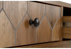 Seconique Ottawa Medium Oak Effect with Black 3 Drawer Console Table (5759183421606)