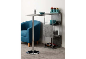 Seconique Charisma Concrete and White Effect with Chrome Home Bar Table (5762450686118)