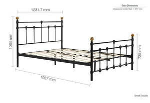 Birlea Atlas Black and Cream Metal Bed 3FT Single, Small Double and 4FT6 Double (5574221136038)