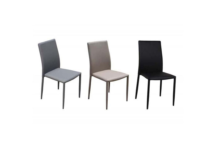 OSD Las Palmas Black Dark Grey Light Grey and White PU Dining Chair (Set of 4)