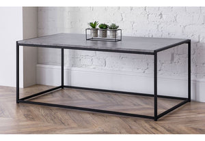 Julian Bowen Staten Concrete Effect with Powder Coated Steel Coffee Table (5644614631590)