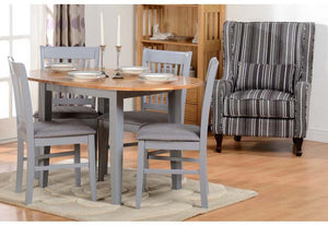 Seconique Oxford Grey/Natural Oak/Grey Fabric Dining Set (5719702700198)