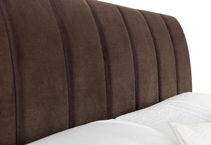 Julian Bowen Deco Grey Velvet Fabric Upholstered Bed 4FT6 Double 5FT King Size (5641578971302)
