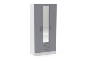 Birlea Lynx High Gloss 3 Door 2 Drawer with Mirror (5600565919910)