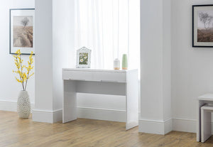 Julian Bowen Manhattan White High Gloss 2 Drawer Dressing Table (6570285793454)